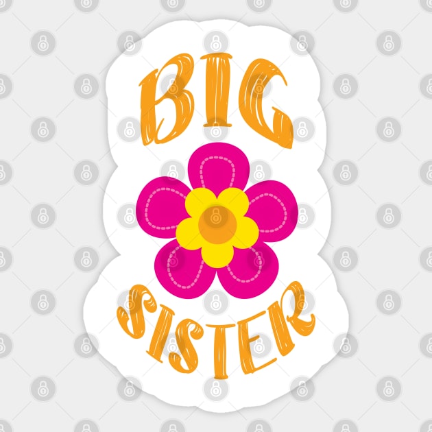 Big Sister Shirt: Cute Cotton Tee for Toddler Girls - Perfect for Baby Announcements! Sticker by Tokoku Design